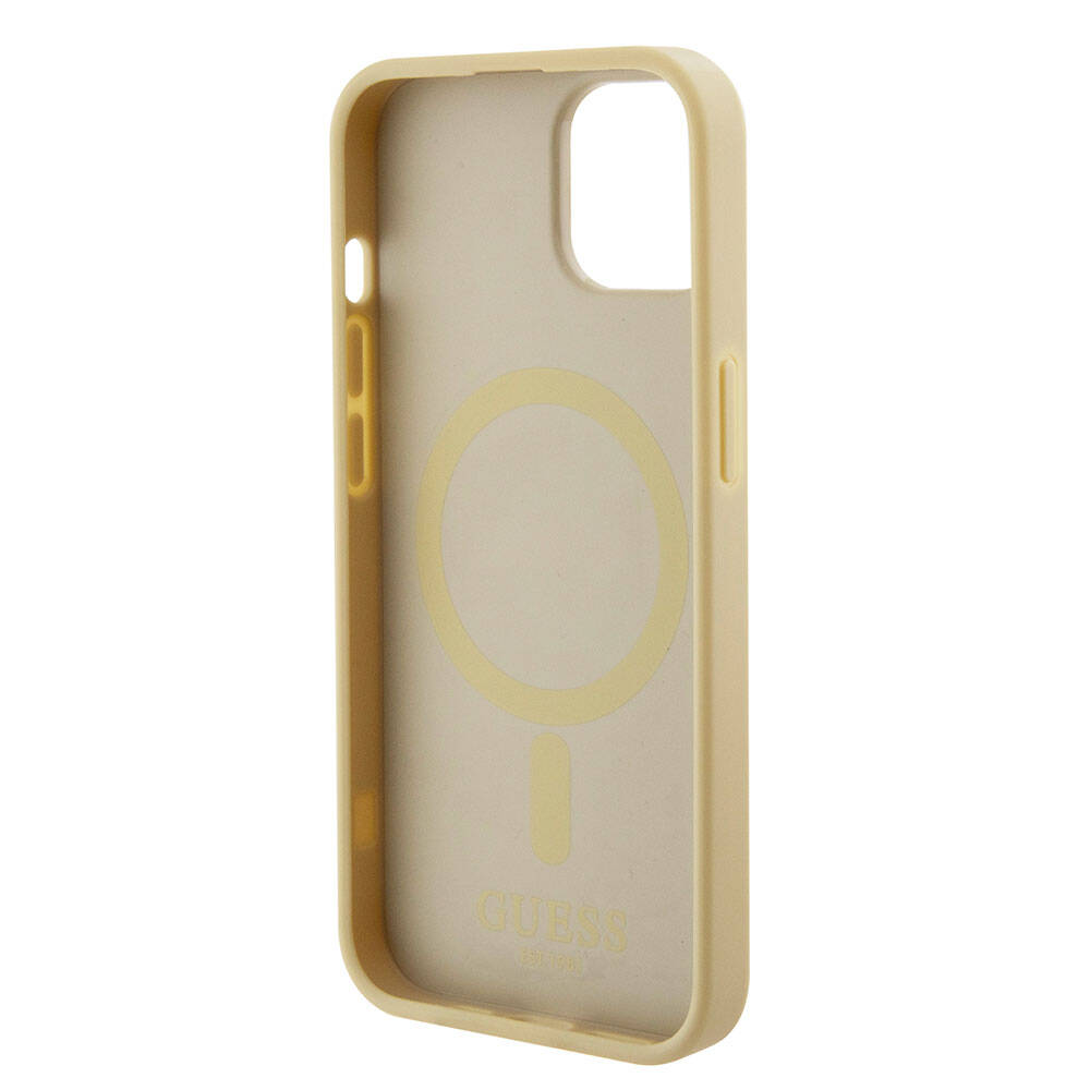Guess iPhone 15 Orjinal Lisanslı Magsafe Şarj Özellikli Yazı Logolu Saffiano Telefon Kılıfı - 6