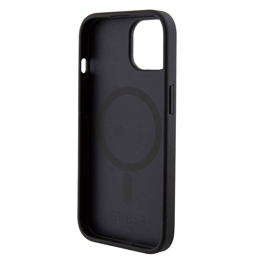 Guess iPhone 15 Orjinal Lisanslı Magsafe Şarj Özellikli Yazı Logolu Saffiano Telefon Kılıfı - 5