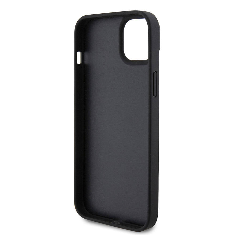 Guess iPhone 15 Orjinal Lisanslı PU Deri Taşlı Üçgen Logo 4G Desenli Strass Telefon Kılıfı - 6