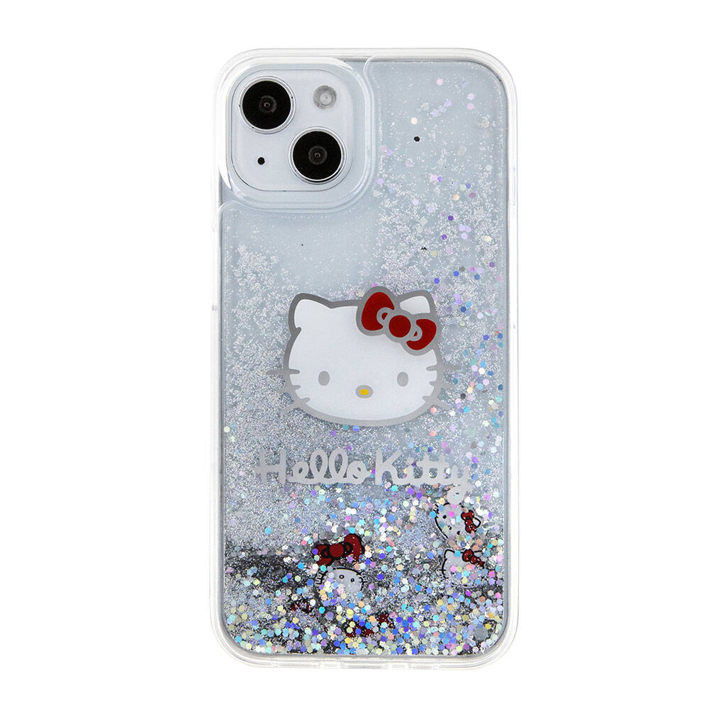 Hello Kitty Hello Kitty iPhone 15 Orjinal Lisanslı İkonik Sıvılı Glitter Telefon Kılıfı