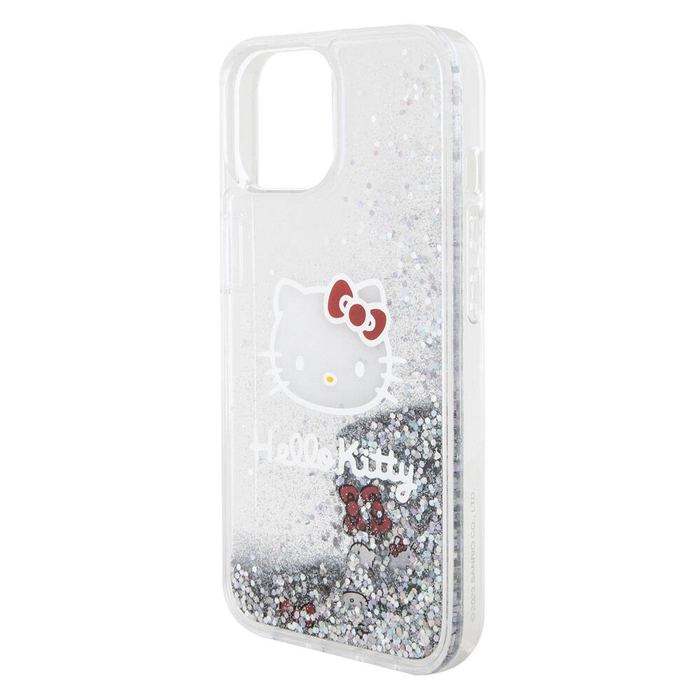 Hello Kitty Hello Kitty iPhone 15 Orjinal Lisanslı İkonik Sıvılı Glitter Telefon Kılıfı