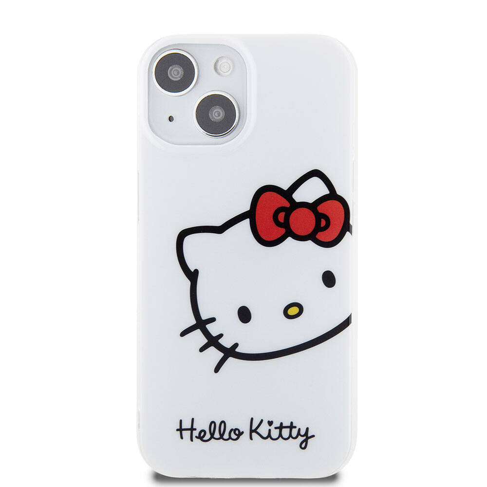 Hello Kitty iPhone 15 Orjinal Lisanslı Yazı ve İkonik Logolu Kitty Head Kılıf