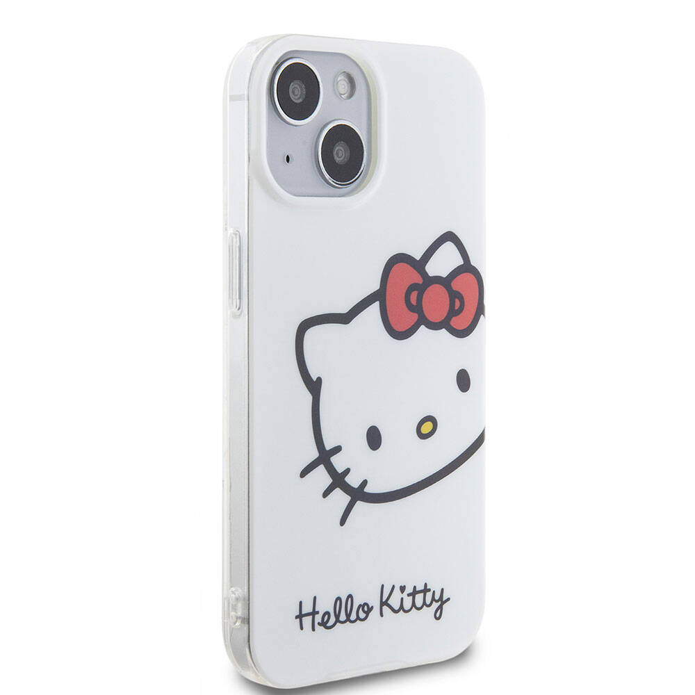 Hello Kitty iPhone 15 Orjinal Lisanslı Yazı ve İkonik Logolu Kitty Head Kılıf