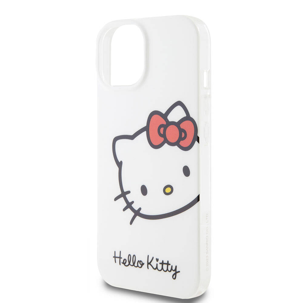 Hello Kitty iPhone 15 Orjinal Lisanslı Yazı ve İkonik Logolu Kitty Head Kılıf