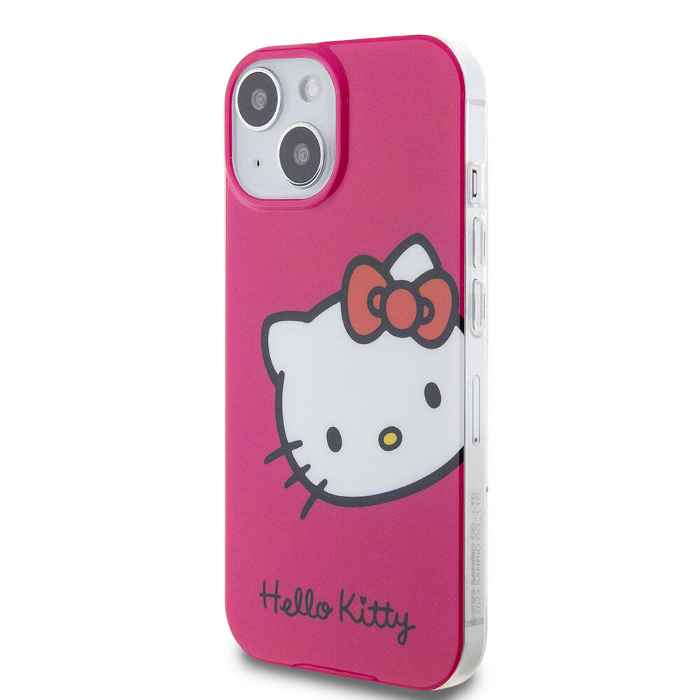 Hello Kitty iPhone 15 Orjinal Lisanslı Yazı ve İkonik Logolu Kitty Head Kılıf