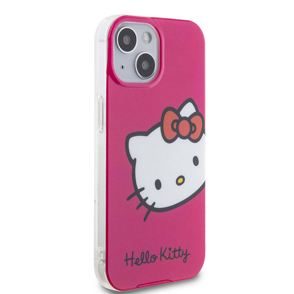 Hello Kitty iPhone 15 Orjinal Lisanslı Yazı ve İkonik Logolu Kitty Head Kılıf