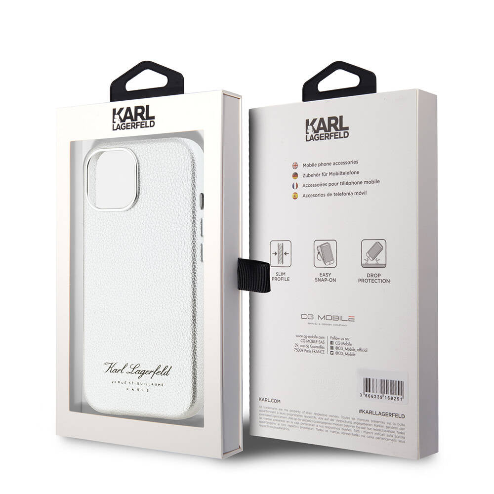 Karl Lagerfeld iPhone 15 Orjinal Lisanslı KL Yazılı Hotel Telefon Kılıfı - 8