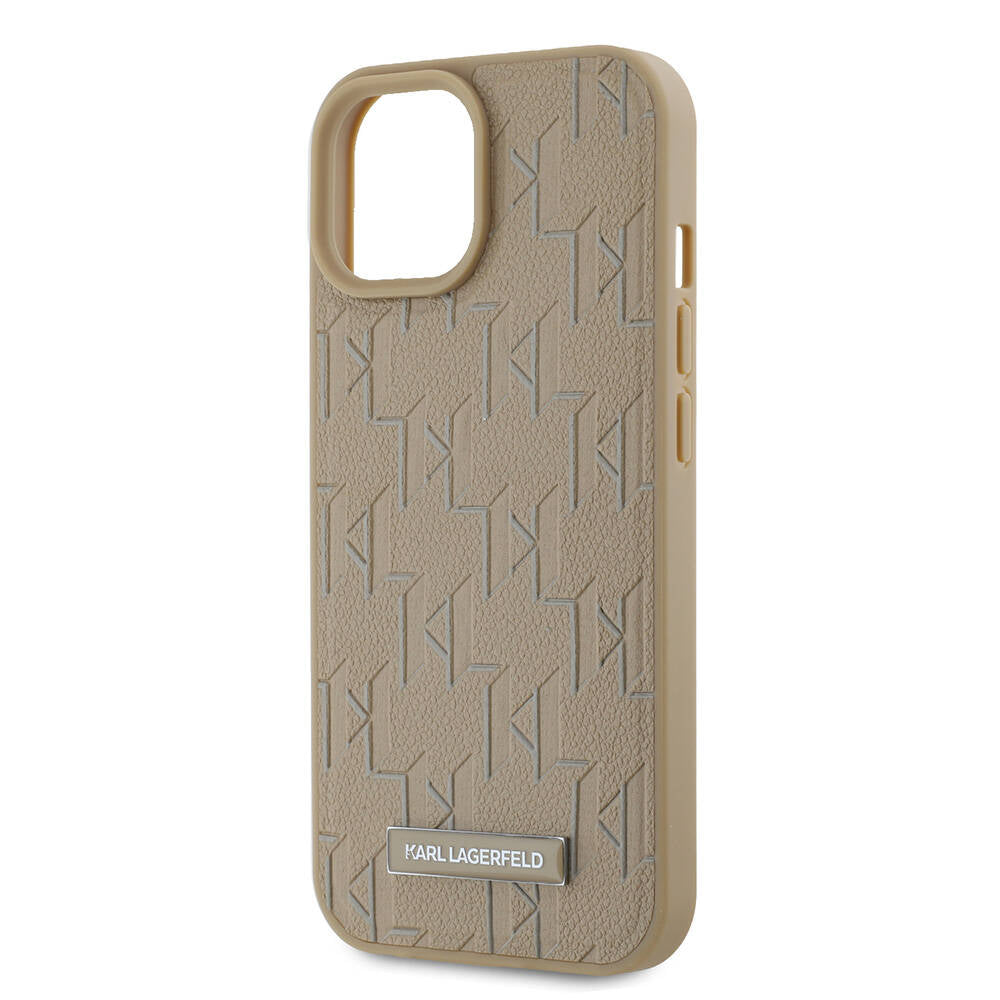 Karl Lagerfeld iPhone 15 Orjinal Lisanslı M-safe Şarj Özellikli KL Yazılı Hot Stamp Kılıf