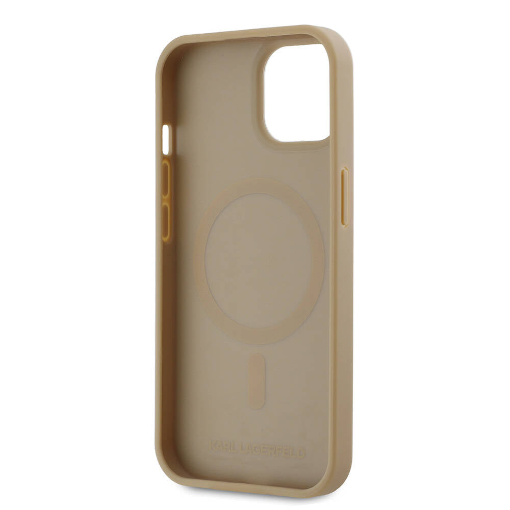Karl Lagerfeld iPhone 15 Orjinal Lisanslı M-safe Şarj Özellikli KL Yazılı Hot Stamp Kılıf