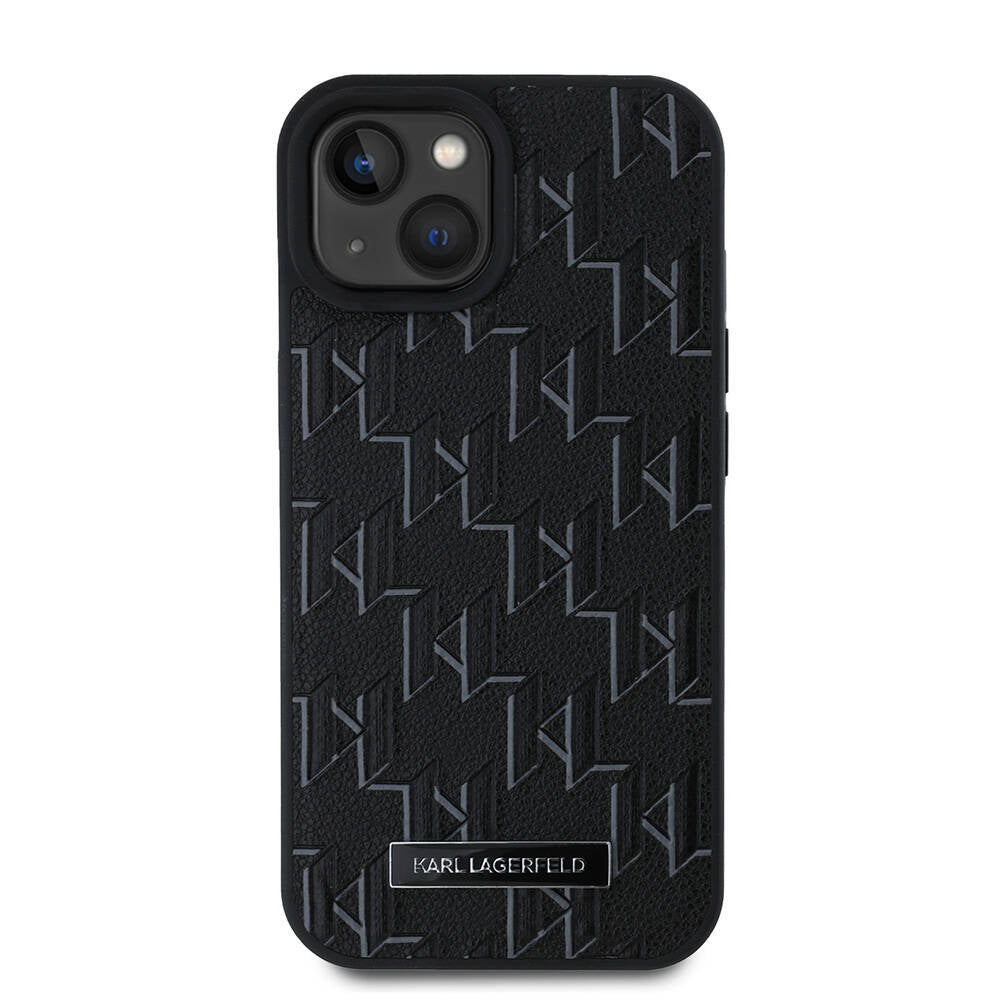 Karl Lagerfeld iPhone 15 Orjinal Lisanslı M-safe Şarj Özellikli KL Yazılı Hot Stamp Kılıf