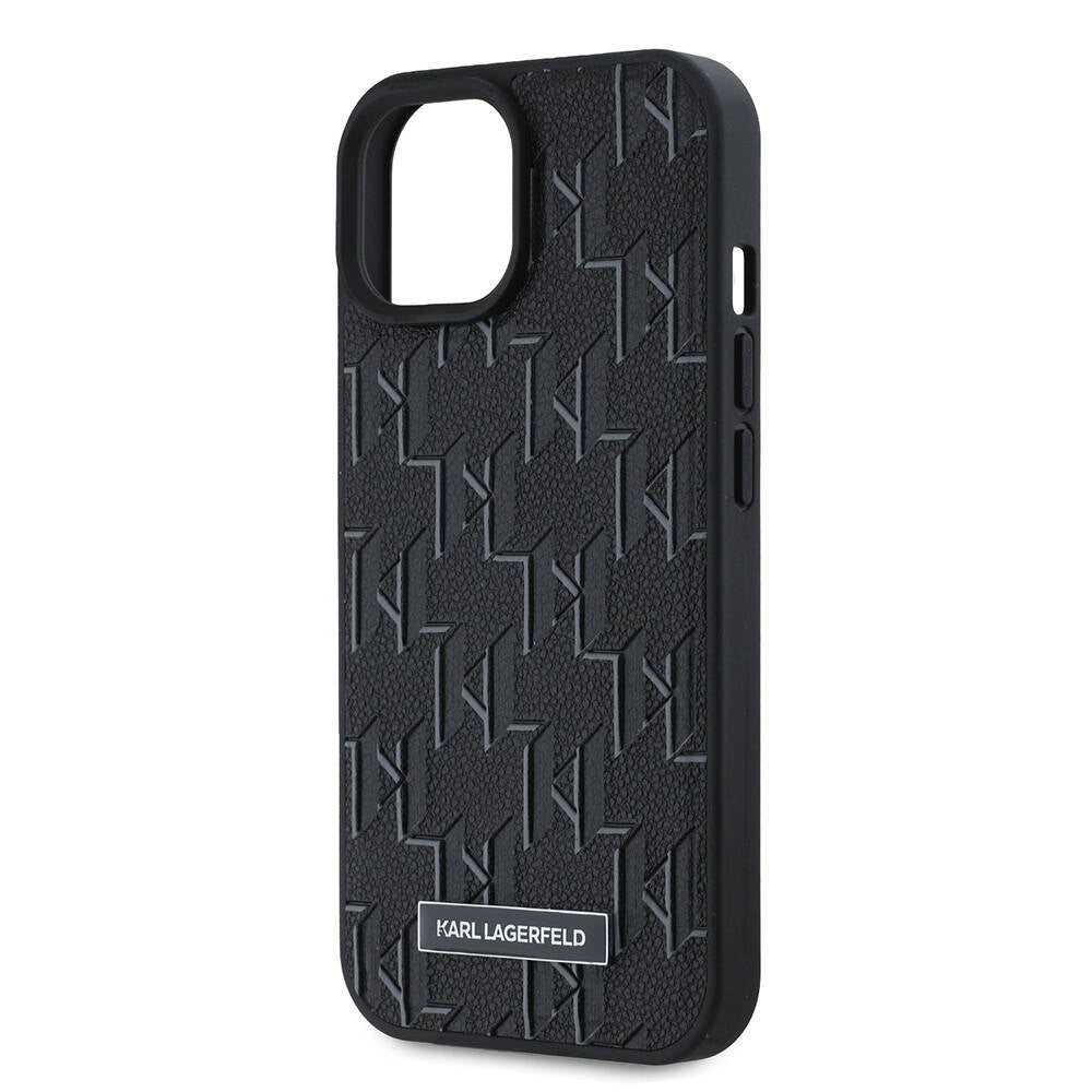Karl Lagerfeld iPhone 15 Orjinal Lisanslı M-safe Şarj Özellikli KL Yazılı Hot Stamp Kılıf