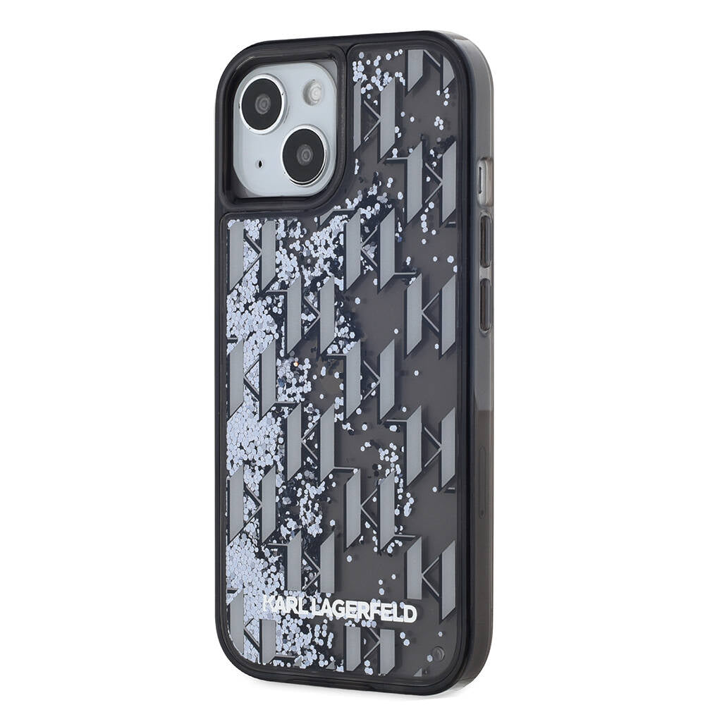 Karl Lagerfeld iPhone 15 Orjinal Lisanslı Simli KL Yazılı Monogram Gradıent Telefon Kılıfı - 2