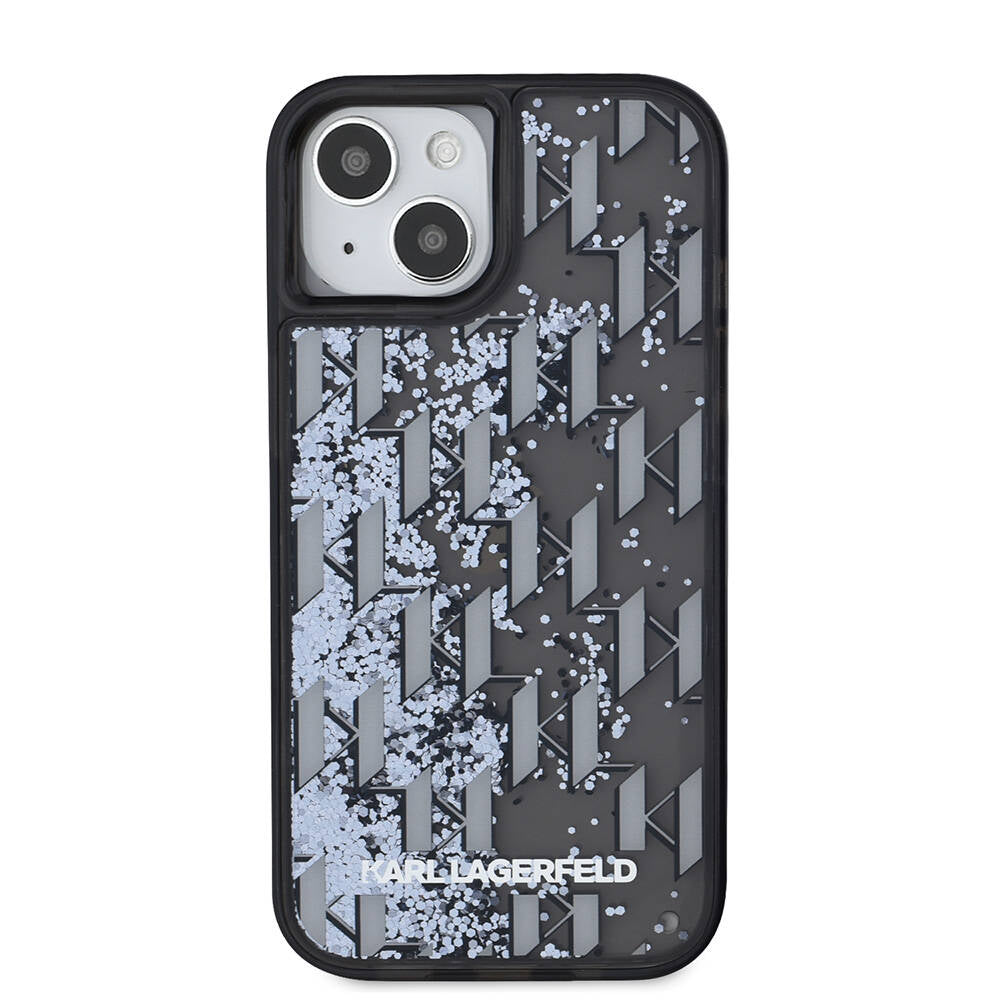 Karl Lagerfeld iPhone 15 Orjinal Lisanslı Simli KL Yazılı Monogram Gradıent Telefon Kılıfı - 3