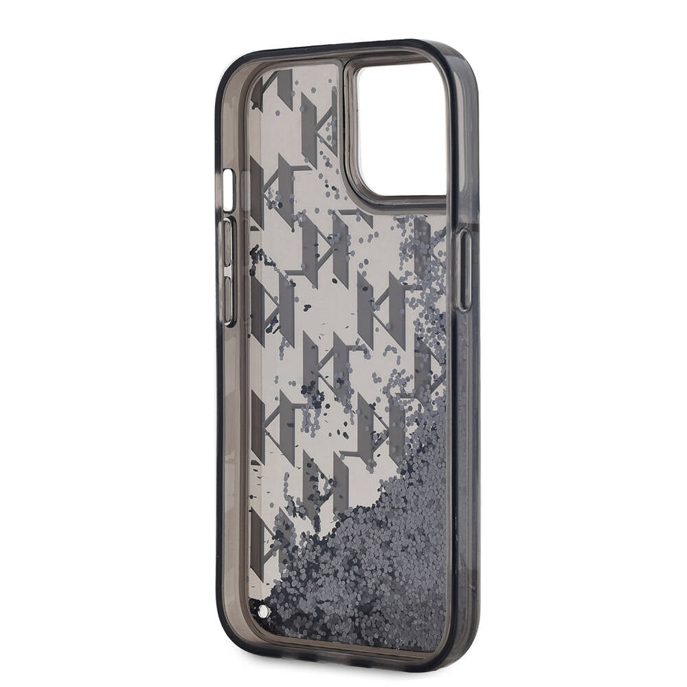 Karl Lagerfeld iPhone 15 Orjinal Lisanslı Simli KL Yazılı Monogram Gradıent Telefon Kılıfı - 7