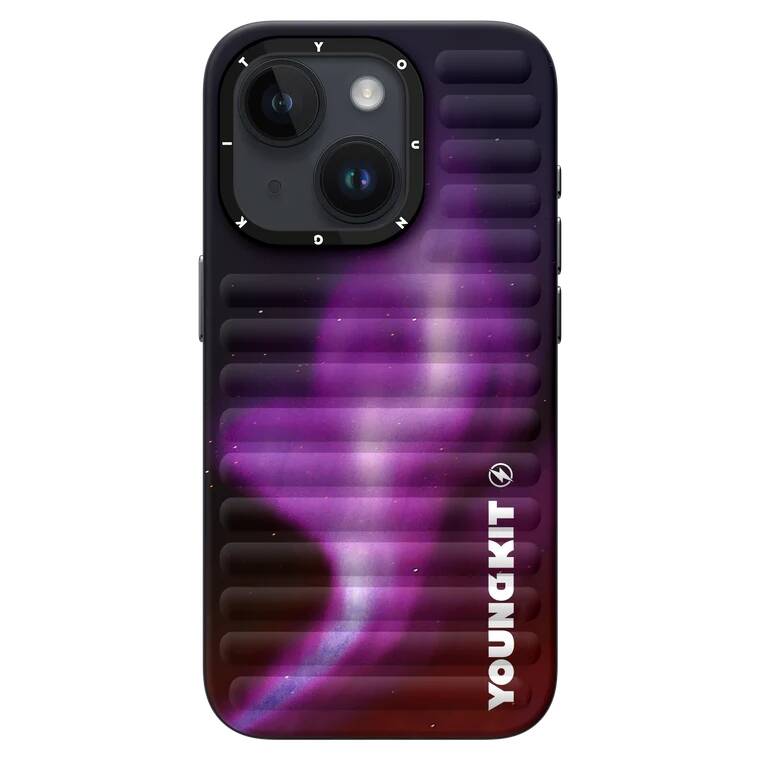 Youngkit Aurora Serisi iPhone 15 Kuzey Işıkları Desenli Telefon Kılıfı - 5