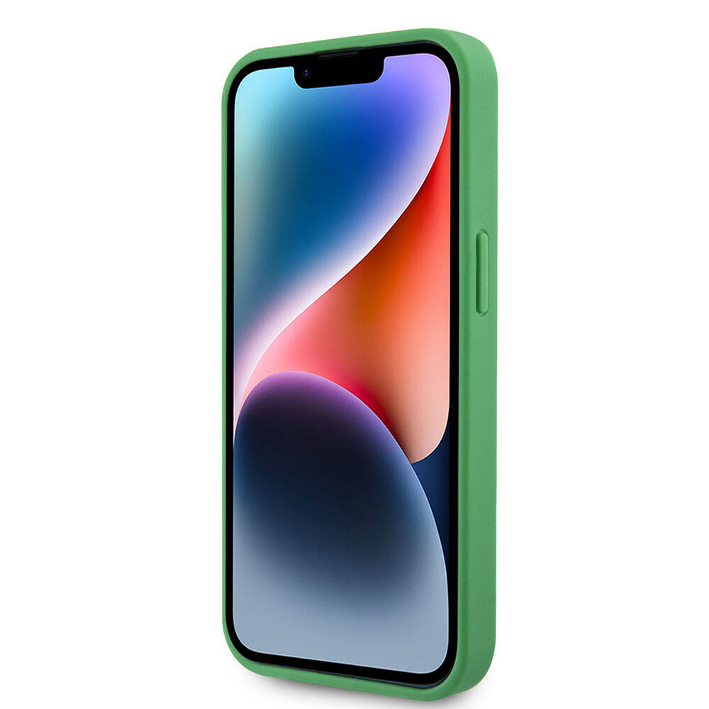 Lacoste iPhone 15 Orjinal Lisanslı PU Pike Desenli Arka Yüzey İkonik Timsah Dokuma Logolu Telefon Kılıfı - 5
