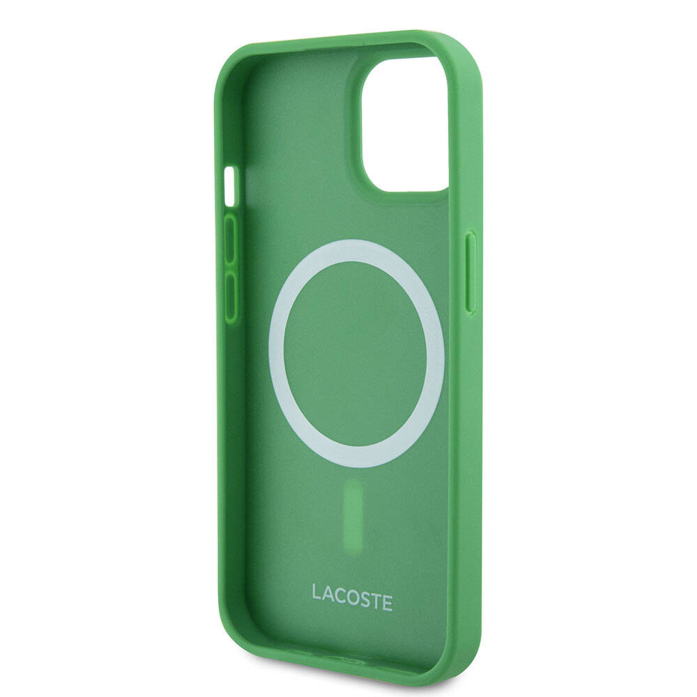 Lacoste iPhone 15 Orjinal Lisanslı PU Pike Desenli Arka Yüzey İkonik Timsah Dokuma Logolu Telefon Kılıfı - 7