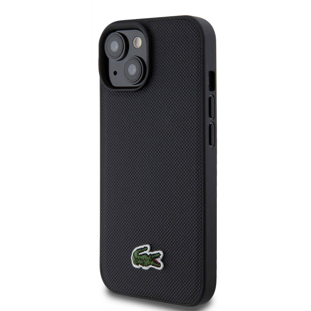 Lacoste iPhone 15 Orjinal Lisanslı PU Pike Desenli Arka Yüzey İkonik Timsah Dokuma Logolu Telefon Kılıfı - 9