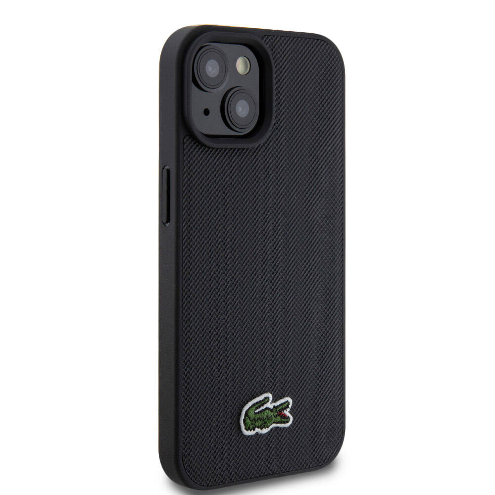 Lacoste iPhone 15 Orjinal Lisanslı PU Pike Desenli Arka Yüzey İkonik Timsah Dokuma Logolu Telefon Kılıfı - 11