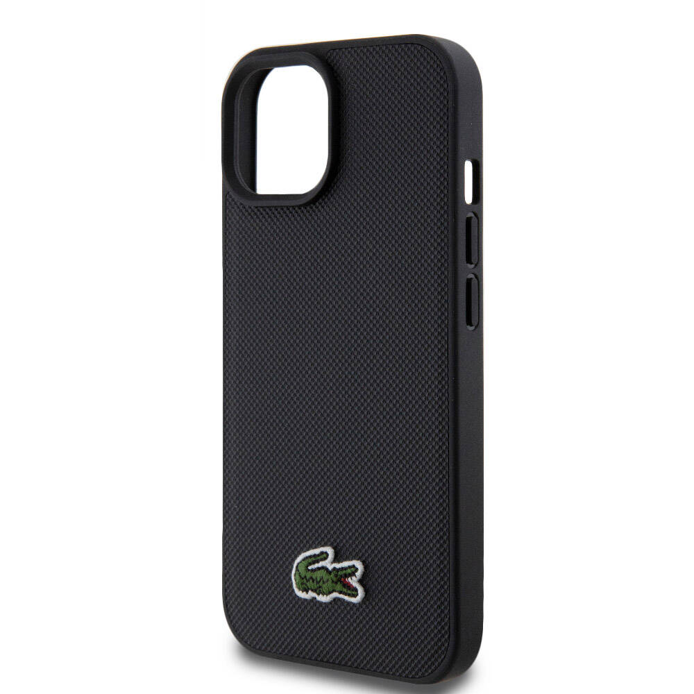 Lacoste iPhone 15 Orjinal Lisanslı PU Pike Desenli Arka Yüzey İkonik Timsah Dokuma Logolu Telefon Kılıfı - 13