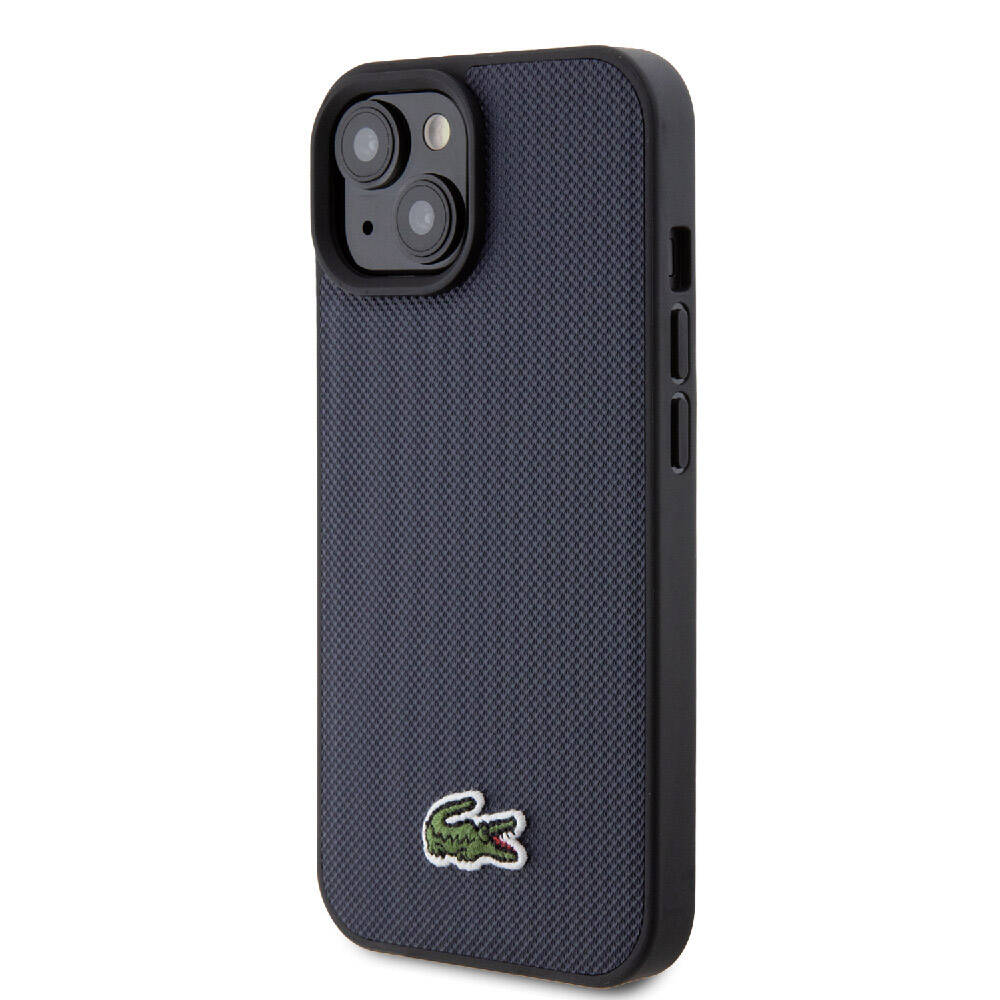 Lacoste iPhone 15 Orjinal Lisanslı PU Pike Desenli Arka Yüzey İkonik Timsah Dokuma Logolu Telefon Kılıfı - 16