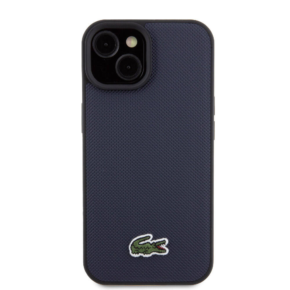 Lacoste iPhone 15 Orjinal Lisanslı PU Pike Desenli Arka Yüzey İkonik Timsah Dokuma Logolu Telefon Kılıfı - 17