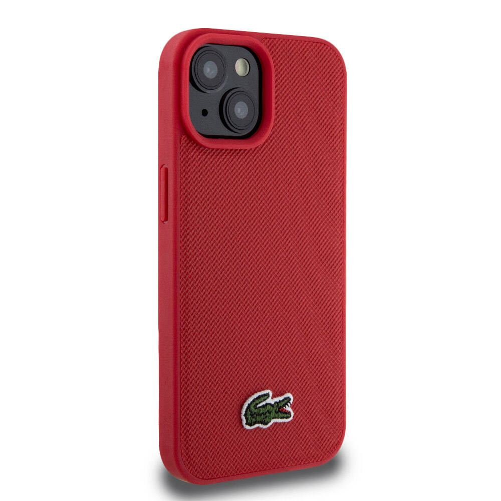 Lacoste iPhone 15 Orjinal Lisanslı PU Pike Desenli Arka Yüzey İkonik Timsah Dokuma Logolu Telefon Kılıfı - 25