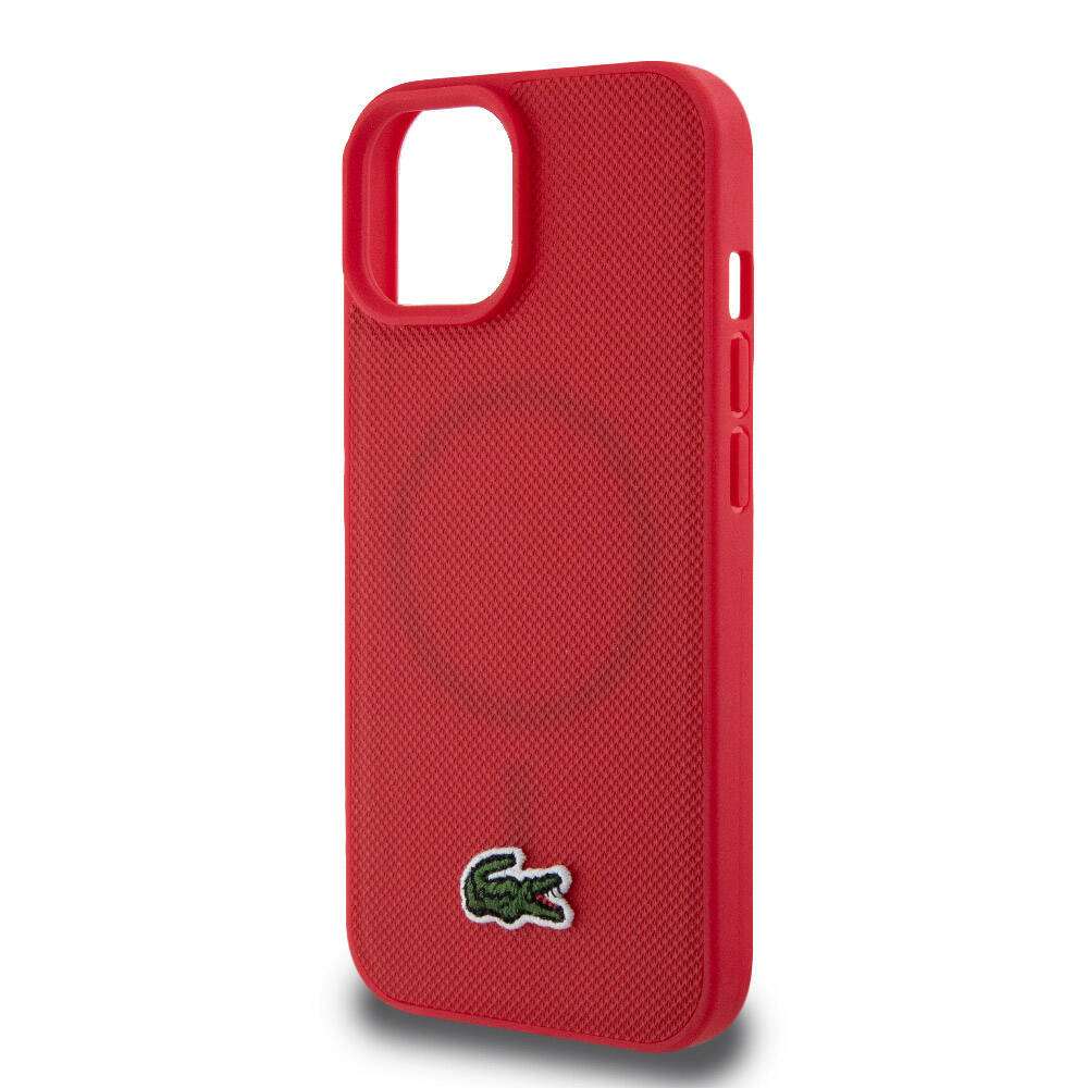 Lacoste iPhone 15 Orjinal Lisanslı PU Pike Desenli Arka Yüzey İkonik Timsah Dokuma Logolu Telefon Kılıfı - 27