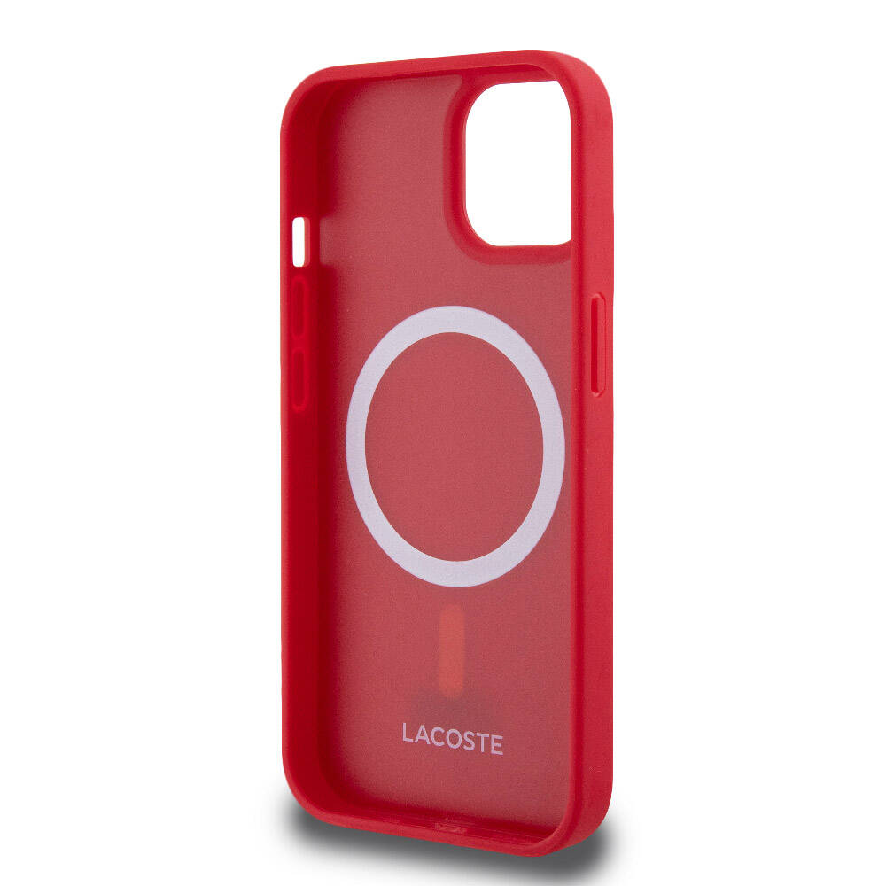 Lacoste iPhone 15 Orjinal Lisanslı PU Pike Desenli Arka Yüzey İkonik Timsah Dokuma Logolu Telefon Kılıfı - 28