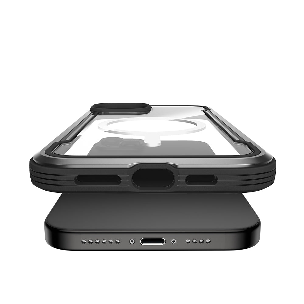Raptic Shield Serisi iPhone 15 M-safe Şarj Özellikli Airbagli Şeffaf Arka Yüzey Kılıf