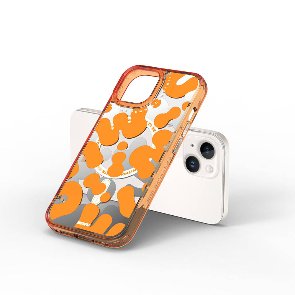 Wiwu Fluorescent G Serisi iPhone 15 M-safe Şarj Özellikli Boya Desenli Telefon Kılıfı