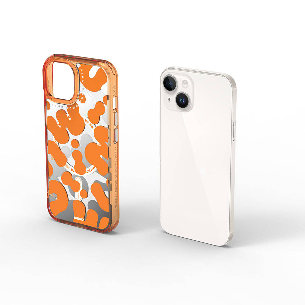 Wiwu Fluorescent G Serisi iPhone 15 M-safe Şarj Özellikli Boya Desenli Telefon Kılıfı