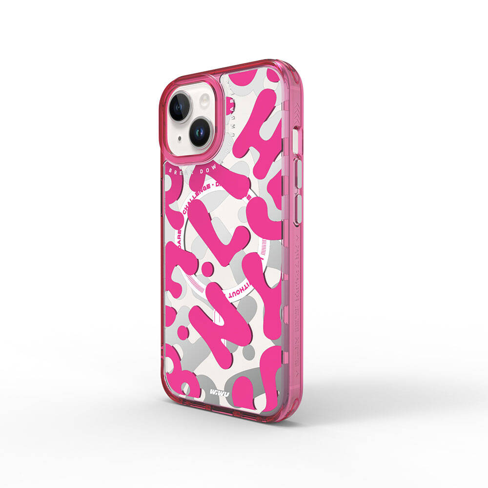 Wiwu Fluorescent G Serisi iPhone 15 M-safe Şarj Özellikli Boya Desenli Telefon Kılıfı