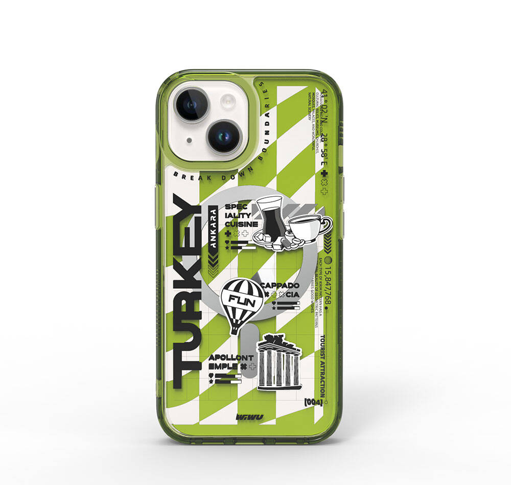 Wiwu Turkey A Serisi iPhone 15 M-safe Şarj Özellikli Desenli Telefon Kılıfı