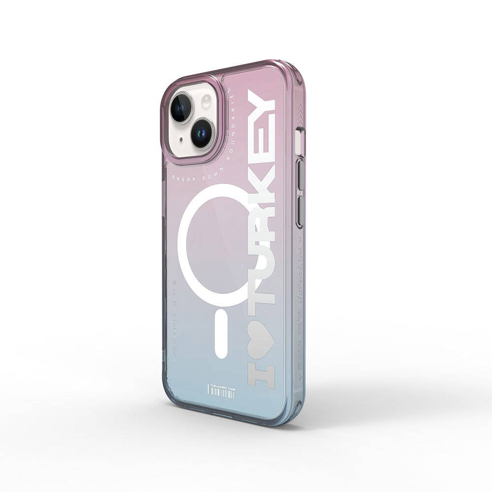 Wiwu Turkey C Serisi iPhone 15 M-safe Şarj Özellikli Transparan Renk Geçişli Kılıf