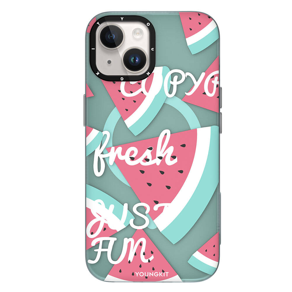 Youngkit Fruity Flavour Serisi iPhone 15 Magsafe Şarj Özellikli Yaz Meyvesi Desenli Telefon Kılıfı - 10