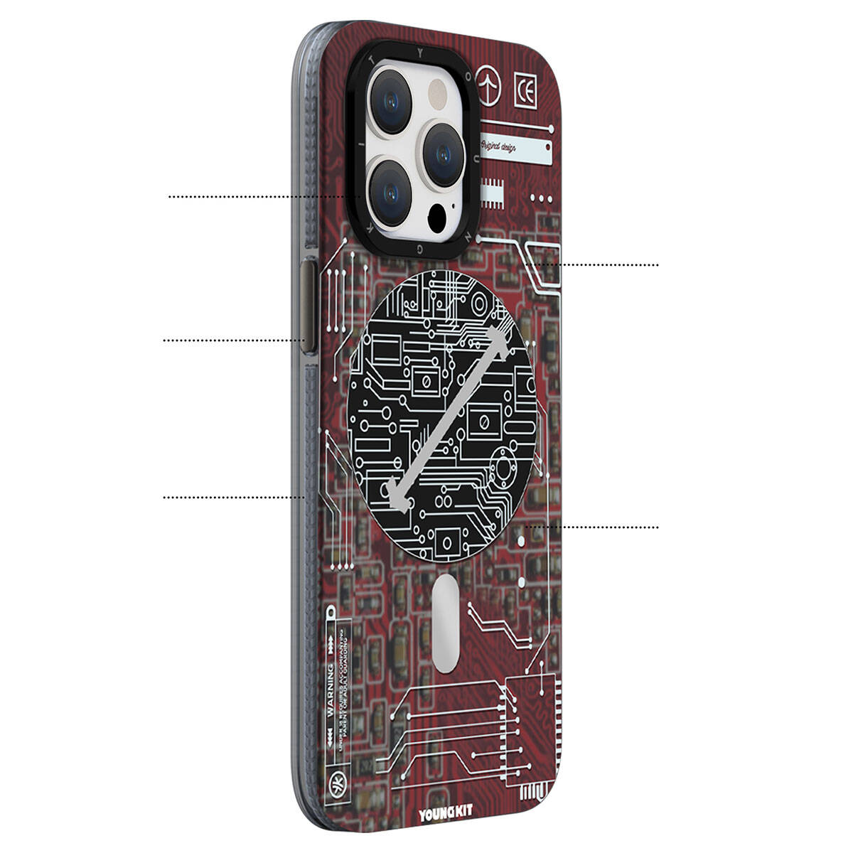 YoungKit Technology Serisi iPhone 15 Magsafe Şarj Özellikli Telefon Kılıfı - 7