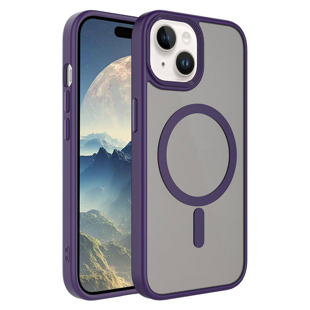 Cepax Matte Magsafe iPhone 15 Mat Arka Yüzey Kablosuz Şarj Özellikli Telefon Kılıfı
