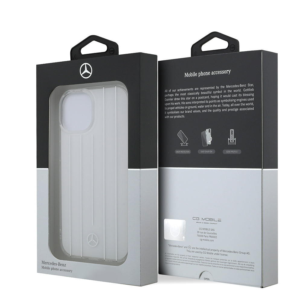 Mercedes Benz iPhone 15 Orjinal Lisanslı New Urban 3 IML Baskılı Paralel Çizgi Desenli Kılıf