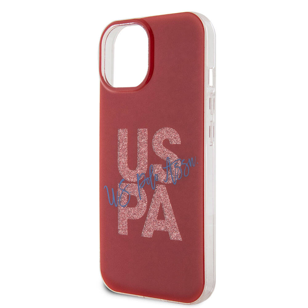 U.S. Polo Assn. iPhone 15 Orjinal Lisanslı Simli Parlak Alfabe Tasarım Telefon Kılıfı - 6