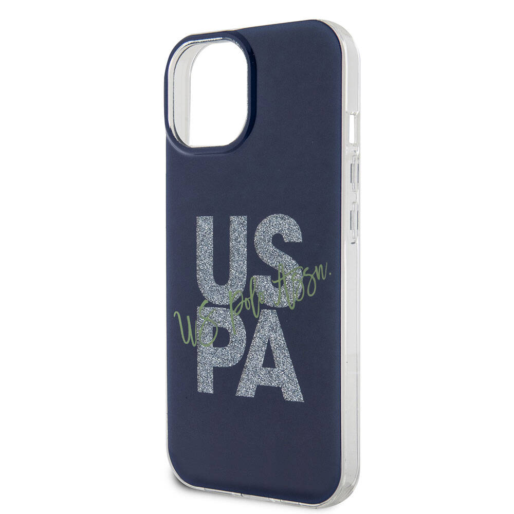 U.S. Polo Assn. iPhone 15 Orjinal Lisanslı Simli Parlak Alfabe Tasarım Telefon Kılıfı - 13