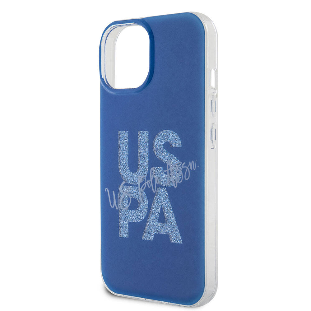 U.S. Polo Assn. iPhone 15 Orjinal Lisanslı Simli Parlak Alfabe Tasarım Telefon Kılıfı - 20