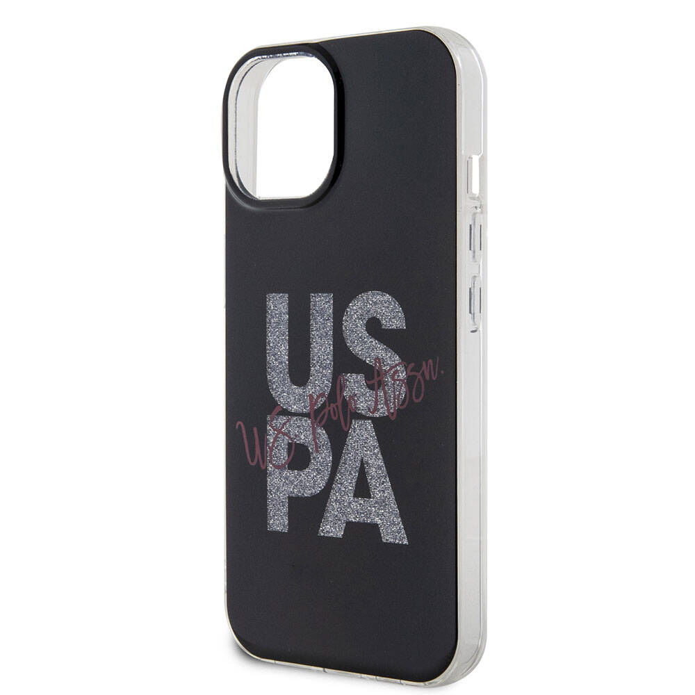 U.S. Polo Assn. iPhone 15 Orjinal Lisanslı Simli Parlak Alfabe Tasarım Telefon Kılıfı - 27