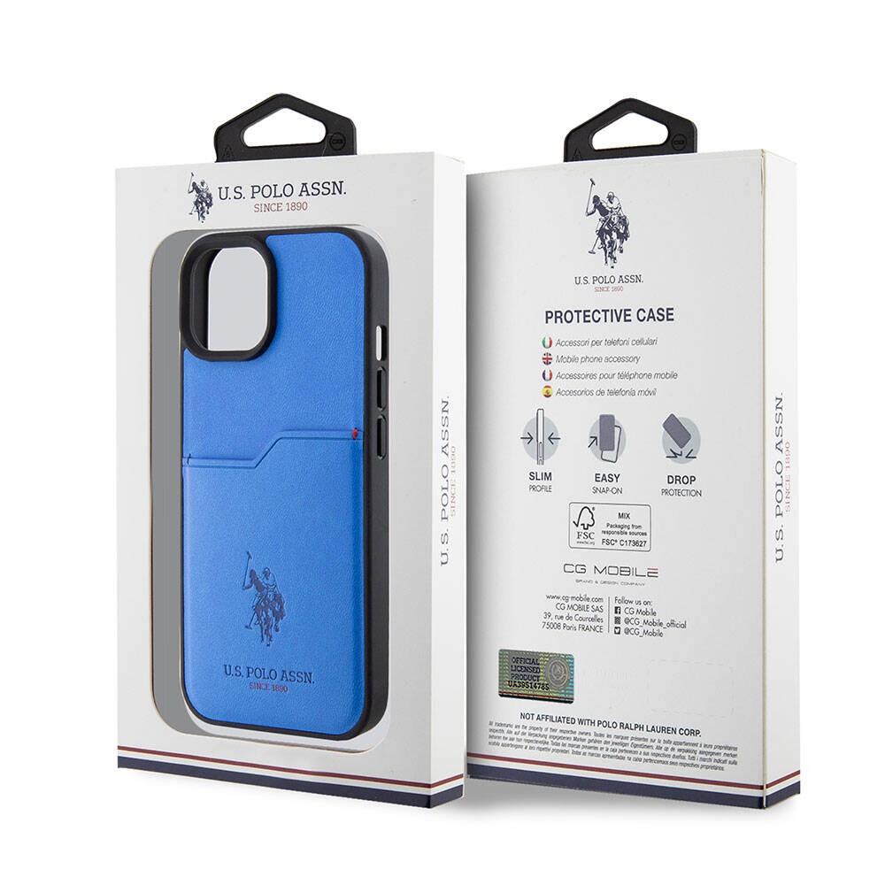 U.S. Polo Assn. iPhone 15 Orjinal Lisanslı Baskı Logolu PU Kartlıklı Telefon Kılıfı - 21