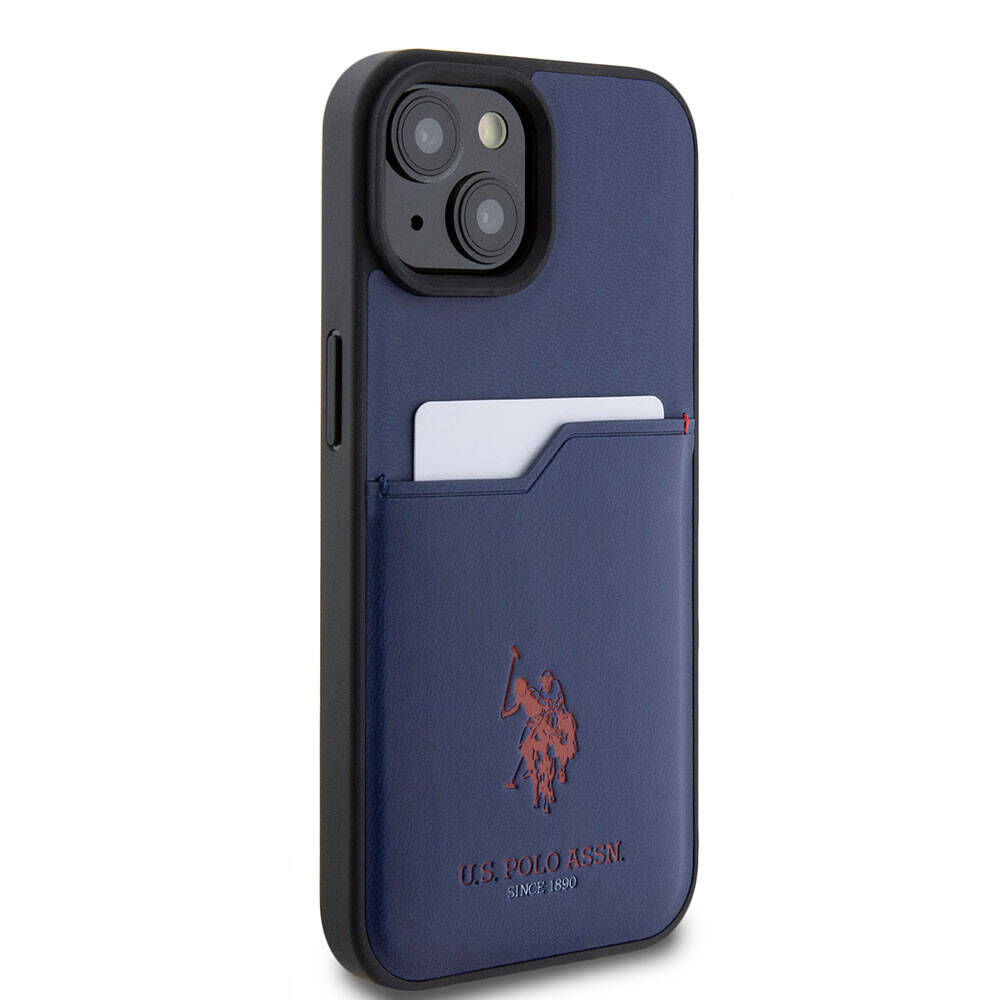 U.S. Polo Assn. iPhone 15 Orjinal Lisanslı Baskı Logolu PU Kartlıklı Telefon Kılıfı - 24