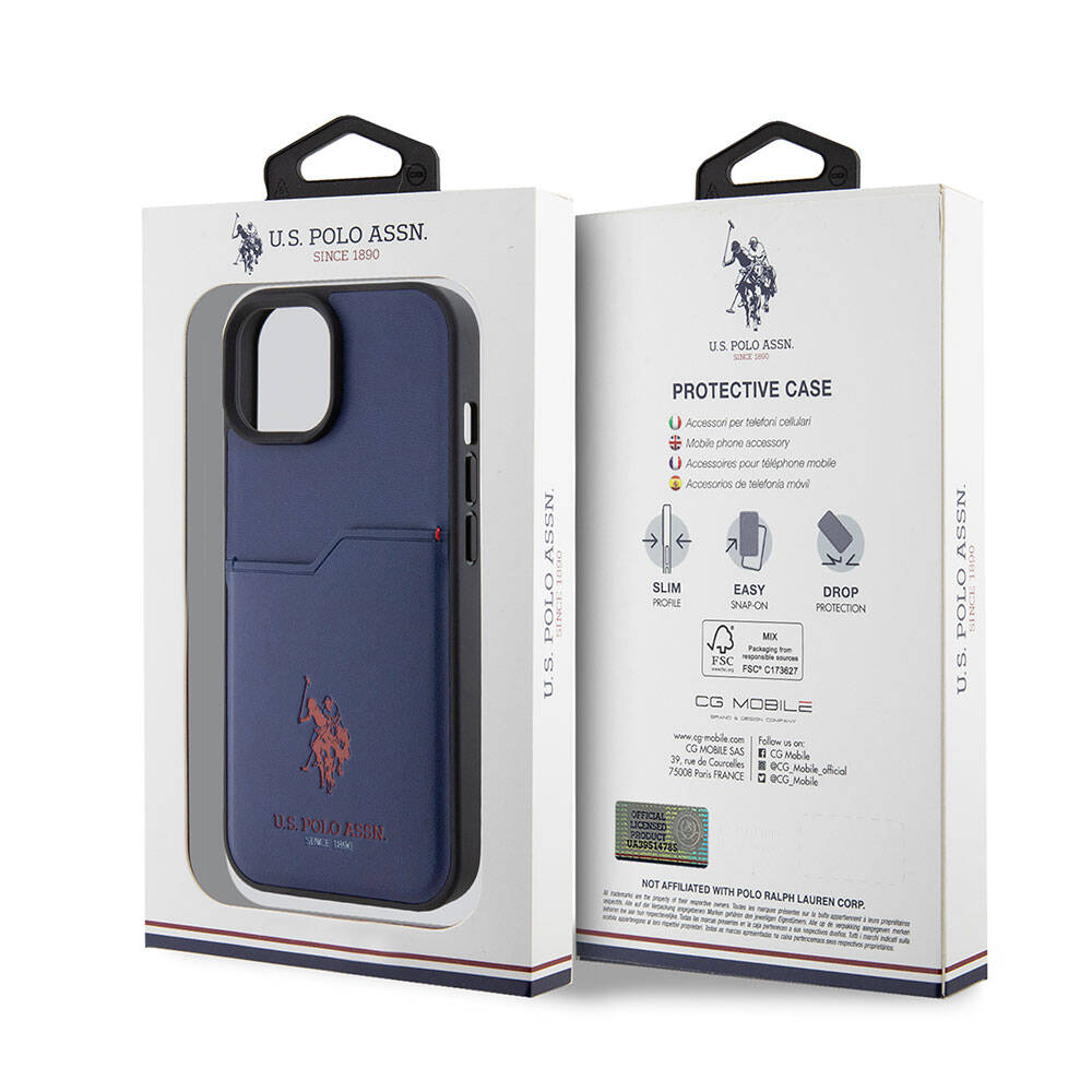 U.S. Polo Assn. iPhone 15 Orjinal Lisanslı Baskı Logolu PU Kartlıklı Telefon Kılıfı - 28