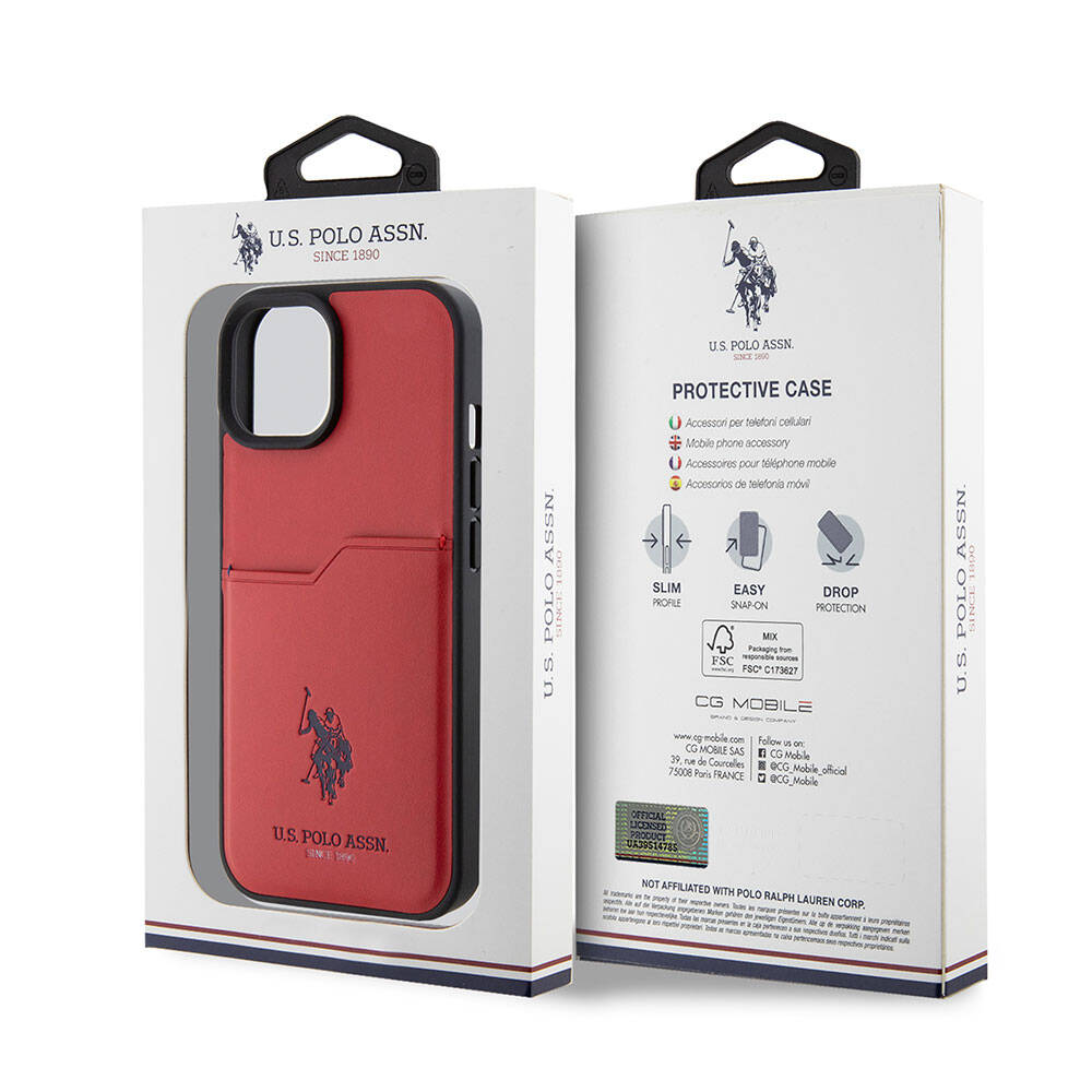 U.S. Polo Assn. iPhone 15 Orjinal Lisanslı Baskı Logolu PU Kartlıklı Telefon Kılıfı - 8
