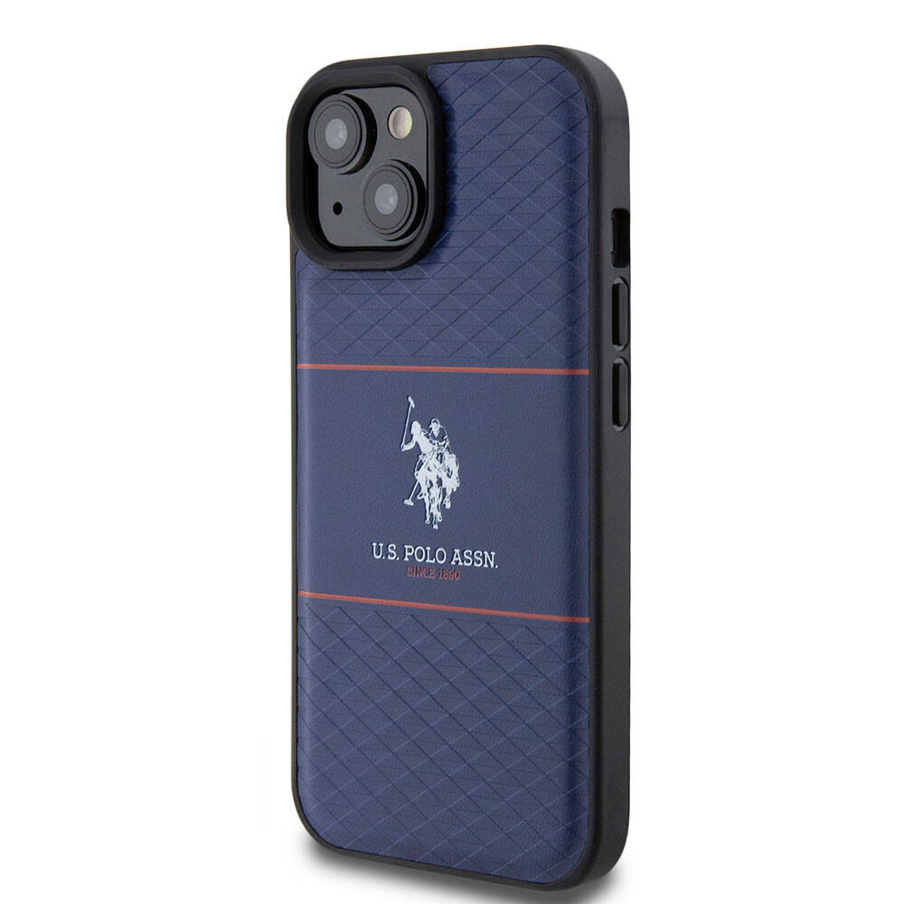 U.S. Polo Assn. iPhone 15 Orjinal Lisanslı Deri Şeritli Logo Dizayn Telefon Kılıfı - 2
