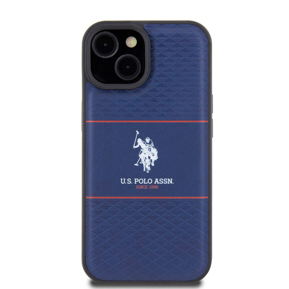 U.S. Polo Assn. iPhone 15 Orjinal Lisanslı Deri Şeritli Logo Dizayn Telefon Kılıfı - 3