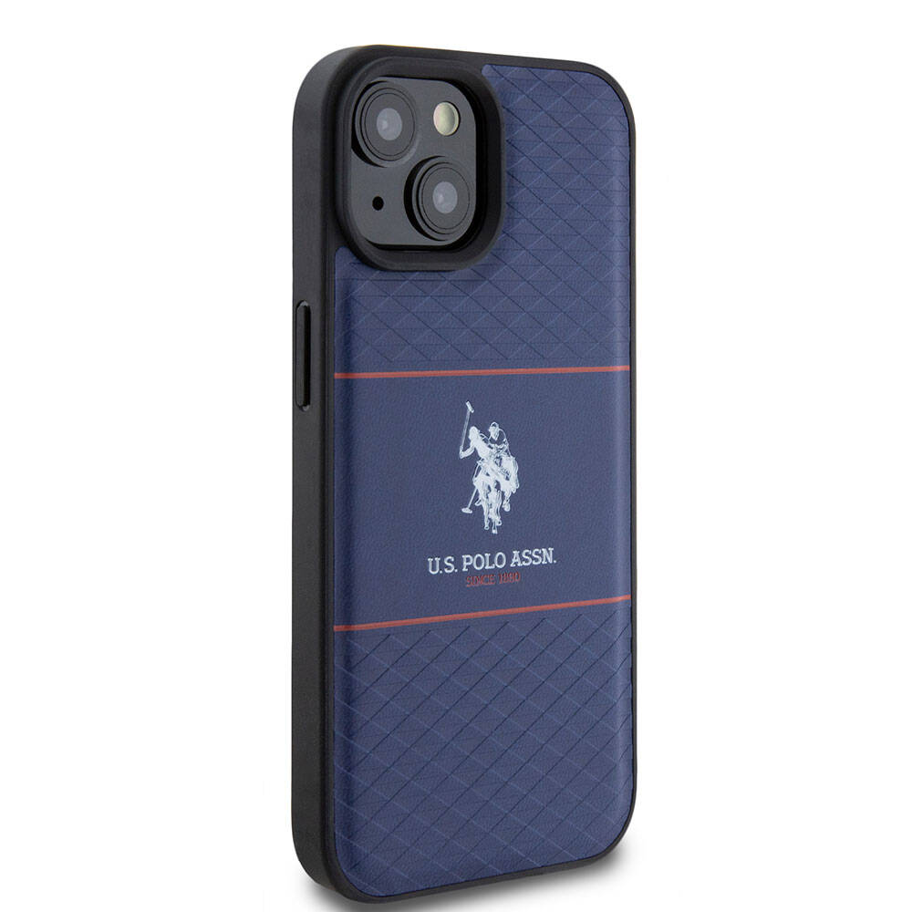 U.S. Polo Assn. iPhone 15 Orjinal Lisanslı Deri Şeritli Logo Dizayn Telefon Kılıfı - 4